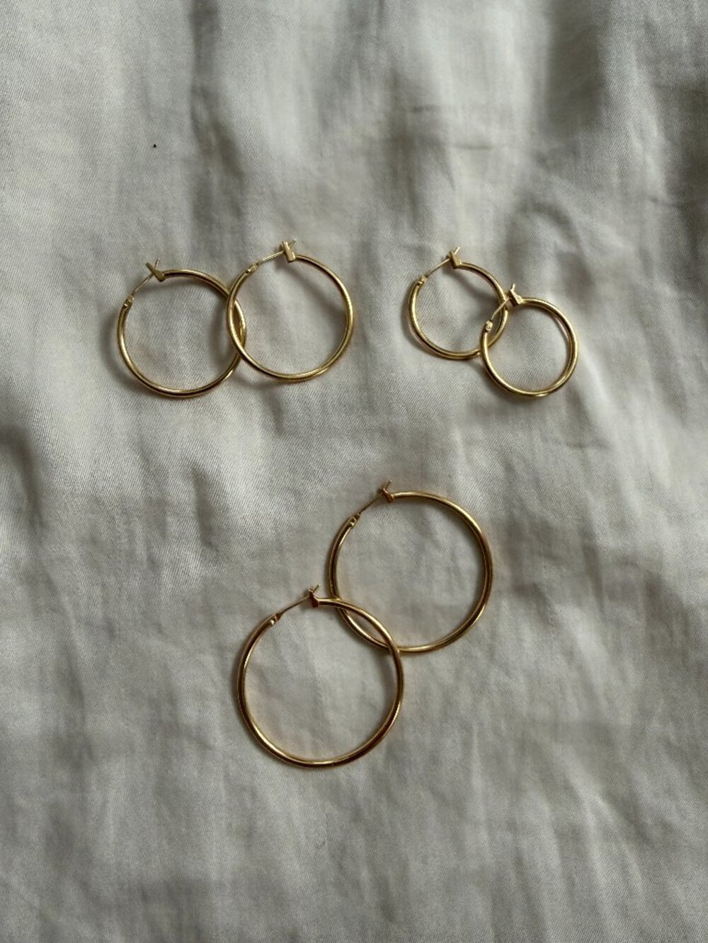 Gold Filled Hoop Earrings - set of 3